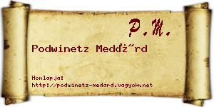 Podwinetz Medárd névjegykártya